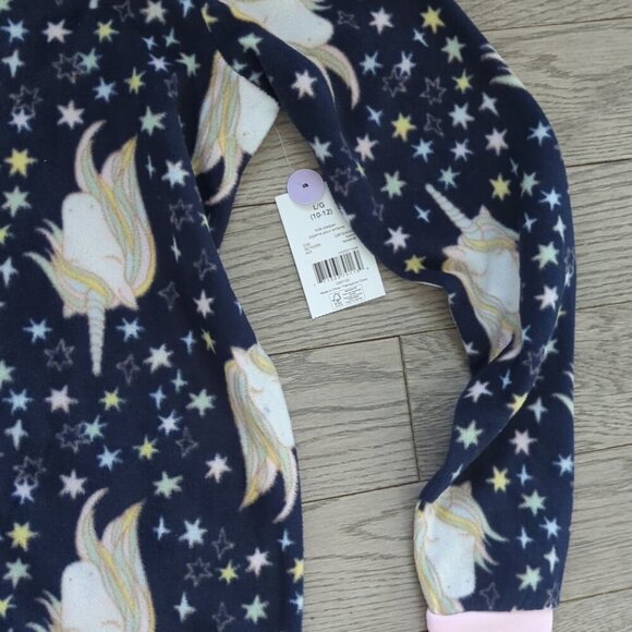 Girls Navy Unicorn Onesie Pajamas - Size 10-12 NWT - Picture 4 of 4